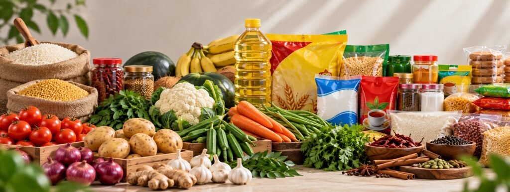 Monthly groceries for a family